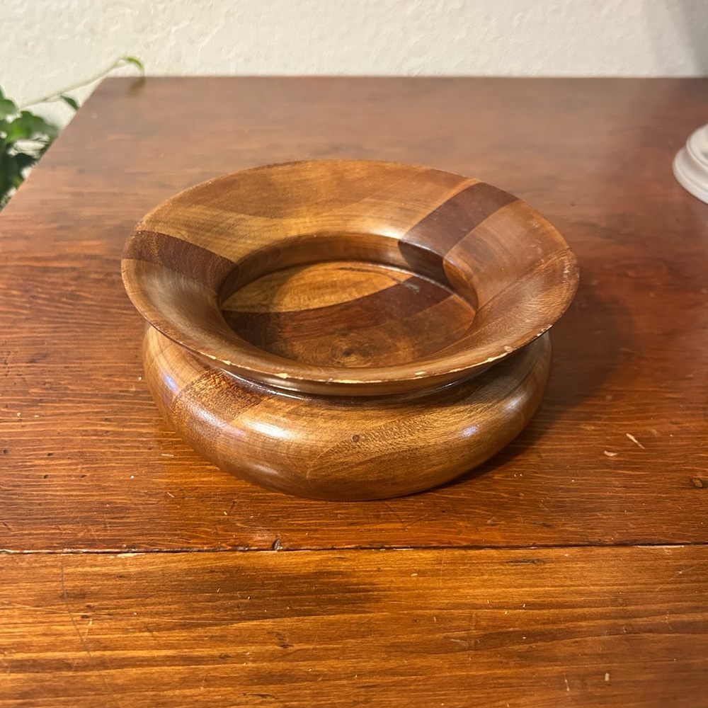 Handcrafted Vintage Staved Danish Teak Bowl - Estate Find - 6 Inch Diameter